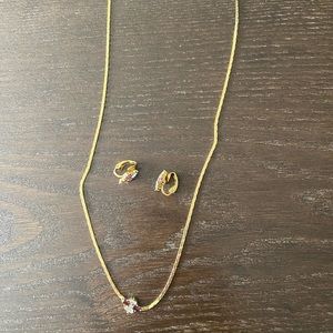 Chr. Dior necklace and clip on earring set